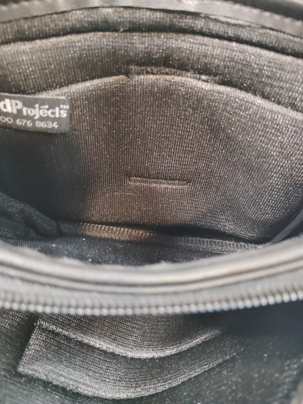 Black Compact Leather Crossbody Messenger Bag